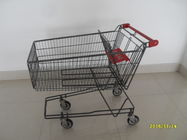 Chiny 135L Metal Wire UK Shopping Cart With 4x5inch swivel flat TPE black casters firma