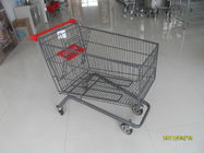 Chiny Large Capacity 4 Wheel Supermarket Shopping Trolley With Red Handle firma
