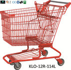 Chiny Czerwony Powder Coating Małe metalowe wózki sklepowe dla seniorów / wózek na zakupy spożywcze firma