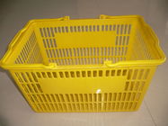 Portable Handheld Yellow Plastic Shopping Basket / Single Carry Handle Baskets