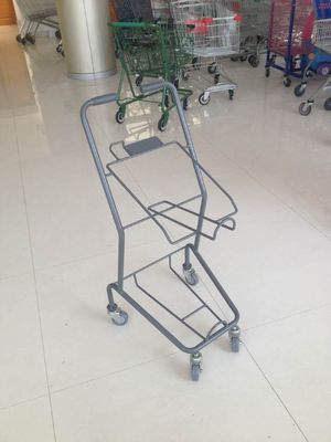 Chiny Colorful Steel Shopping Basket Trolley With PVC / PU / TPR Wheel fabryka