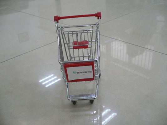 Chiny Mini shopping cart trolley with company sticker with plastic advertising board fabryka