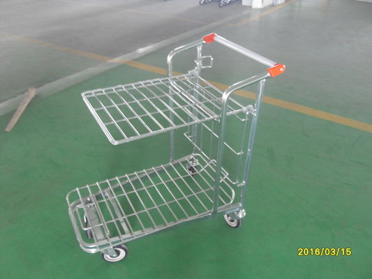 Chiny Retail Store supermarket Warehouse Cargo Trolley with 5 inch swivel flat TPE casters fabryka