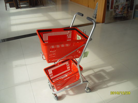 Chiny Small Shop Use Shopping Basket Trolley With 4 Swivel 3 Inch PVC Casters fabryka