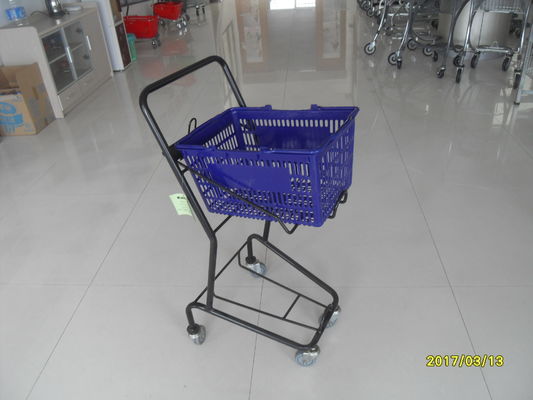 Chiny Small Shop 4 Wheel Shopping Cart , Logo Shopping Basket With Wheels fabryka