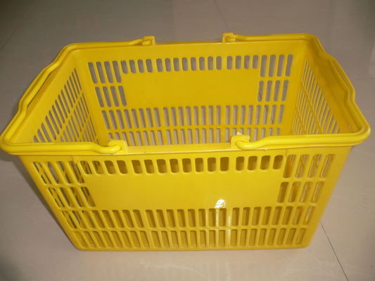 Chiny Portable Handheld Yellow Plastic Shopping Basket / Single Carry Handle Baskets fabryka