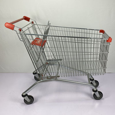 kupować Wózek do supermarketu o dużej pojemności 240L Wózek ręczny w stylu europejskim na rodzinne zakupy Metalowy kosz z siedziskiem dla dzieci online manufacture