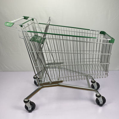 kupować Dostosowany wózek na zakupy do supermarketu o pojemności 275 litrów z zielonymi plastikowymi częściami i kołami windy online manufacture