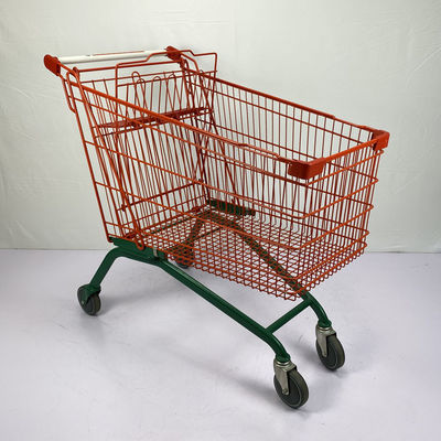 kupować 210L Dostosowany metalowy wózek na zakupy do supermarketów Typ europejski Kolor czerwony i zielony online manufacture