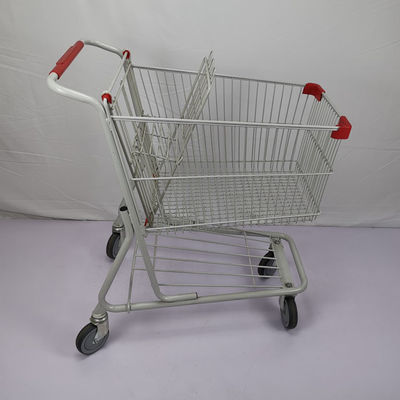 kupować Biała powłoka proszkowa 100L Boutique Supermarket Wózek na zakupy z kołami Tente TPR online manufacture