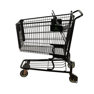 kupować Bardzo duża pojemność Wózek na zakupy z czarnego metalu 110 kg Ładowanie z logo reklamowym online manufacture