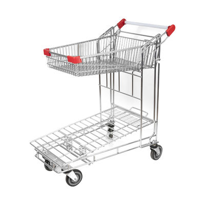 kupować Cynkowy dwuwarstwowy wózek magazynowy o dużej wytrzymałości Wózek do supermarketów online manufacture