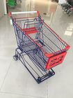 Chiny 150 L Wózek na zakupy na 4 koła Supermarket Koszyk na zakupy Ocynkowane i czerwone plastikowe części firma