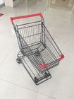 Wózek na zakupy Wire Wire 45L Wire Supermarket Koszyk na zakupy Red Handle Bar