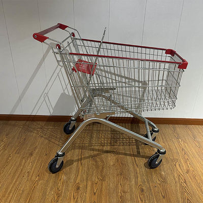 kupować 125L European Style Metal Supermarket Shopping Carts Trolley with Custom Logo Printing produkcja online