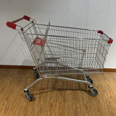 kupować 210L Variety Store Powder Coating SGS Certificate European Market Grocery Shopping Trolley  with PU Wheels produkcja online