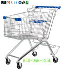 125L Toddler Metalowy wózek supermarketowy z półką na piwo / 4 obrotowe koło z 4-calowym PU
