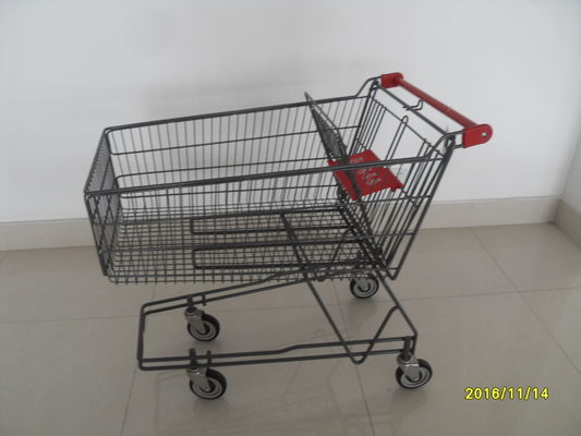 Chiny 135L Metal Wire UK Shopping Cart With 4x5inch swivel flat TPE black casters fabryka