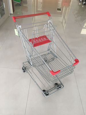 Chiny 60L Koszyk sklep spożywczy, Wire Wózek na zakupy z 4 obrotowymi 4-calowymi kołami PU fabryka