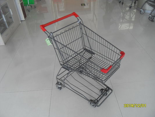 Chiny Supermarket Wózek na 4 koła z podstawową siatką 45L i czerwonym uchwytem fabryka