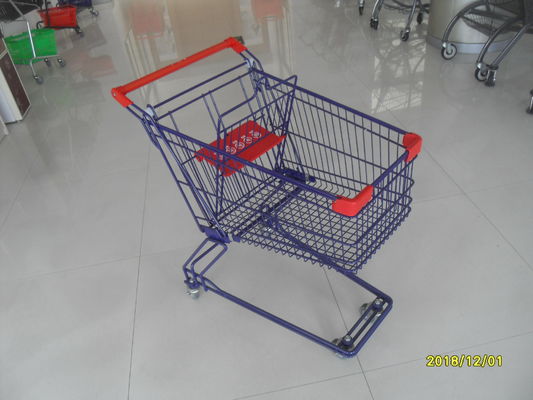 Chiny Wózek na zakupy z drutu Easy Handle, wózek na 4 koła, czerwone plastikowe części fabryka