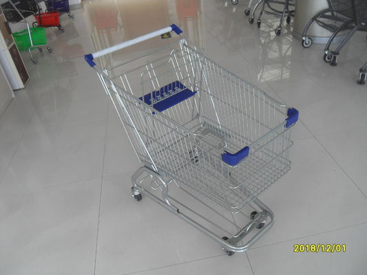 Chiny Ocynkowany wózek na zakupy Supermarket 80L z dnem i plastikowymi częściami fabryka