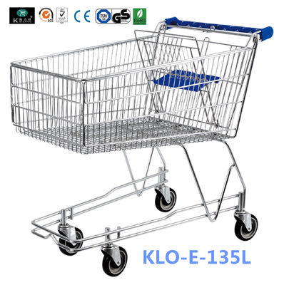 Chiny 4 Wheeled 135L Metal Wire UK Koszyk z Baby Seat / Supermarket Equipment fabryka