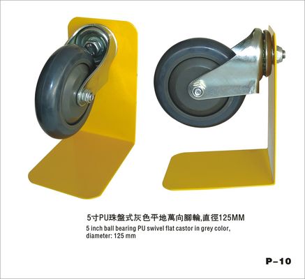 Chiny 4 Inch Black PU Wheels , Shopping Trolley Castor Wheels With Ball Bearing fabryka